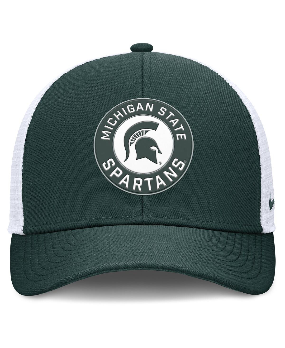 Nike Green/white Michigan State Spartans Rise Primetime Performance Trucker Adjustable Hat In Multi