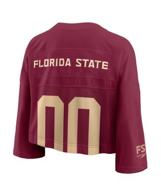 Women's Garnet Florida State Seminoles Cropped Mesh Fashion Jersey