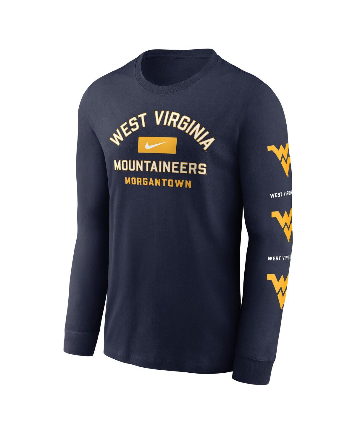Nike West Virginia Campus Classic Location  Men's College Long-sleeve T-shirt In Blue