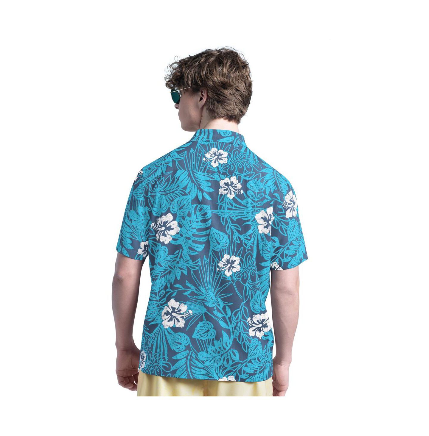 Мужская рубашка Margaritaville Navy Texas Rangers Palm Shade Party Button-Up — фото 2