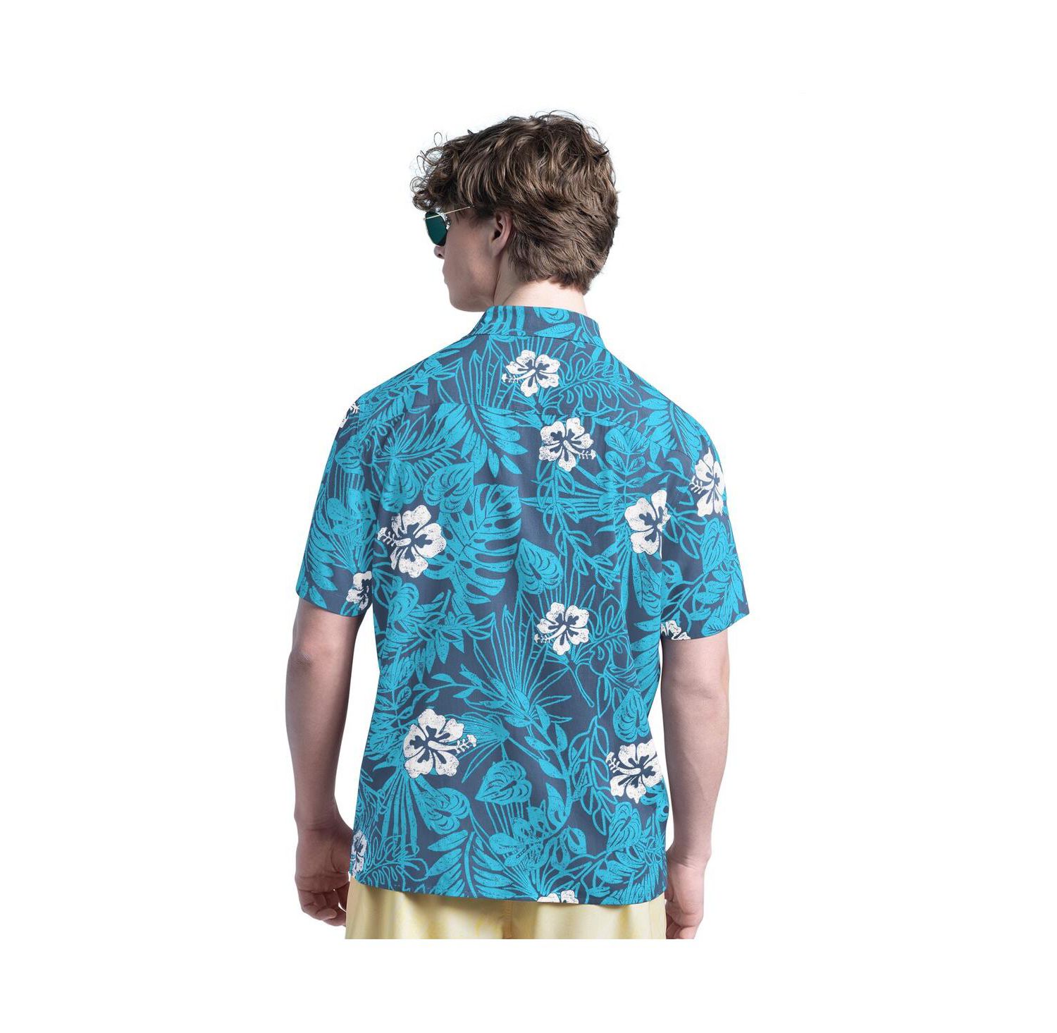 Men's Navy Texas Rangers Palm Shade Party Button-Up Shirt