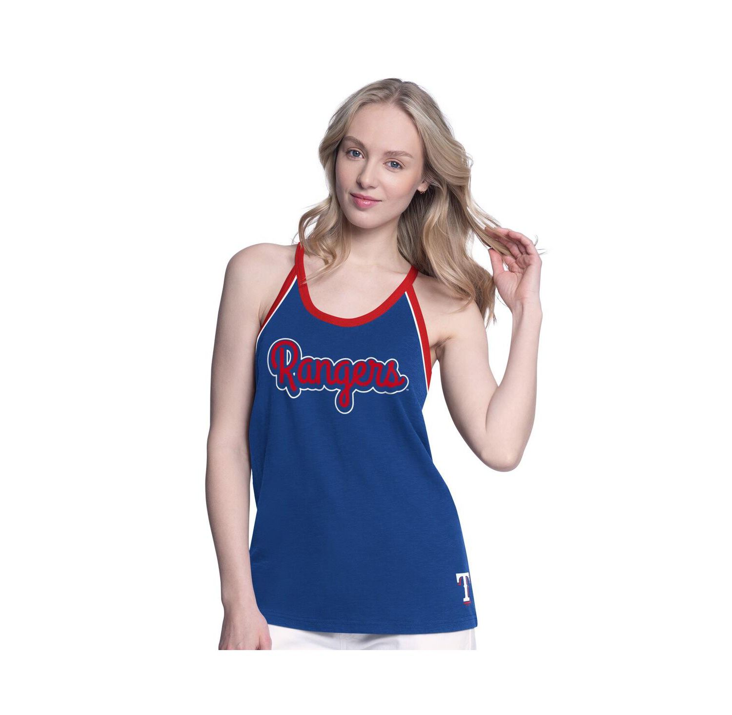Women's Royal Texas Rangers Curveball Racerback Tank Top