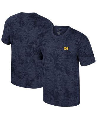 Colosseum - Men's Navy Michigan Wolverines Floral Printed T-Shirt