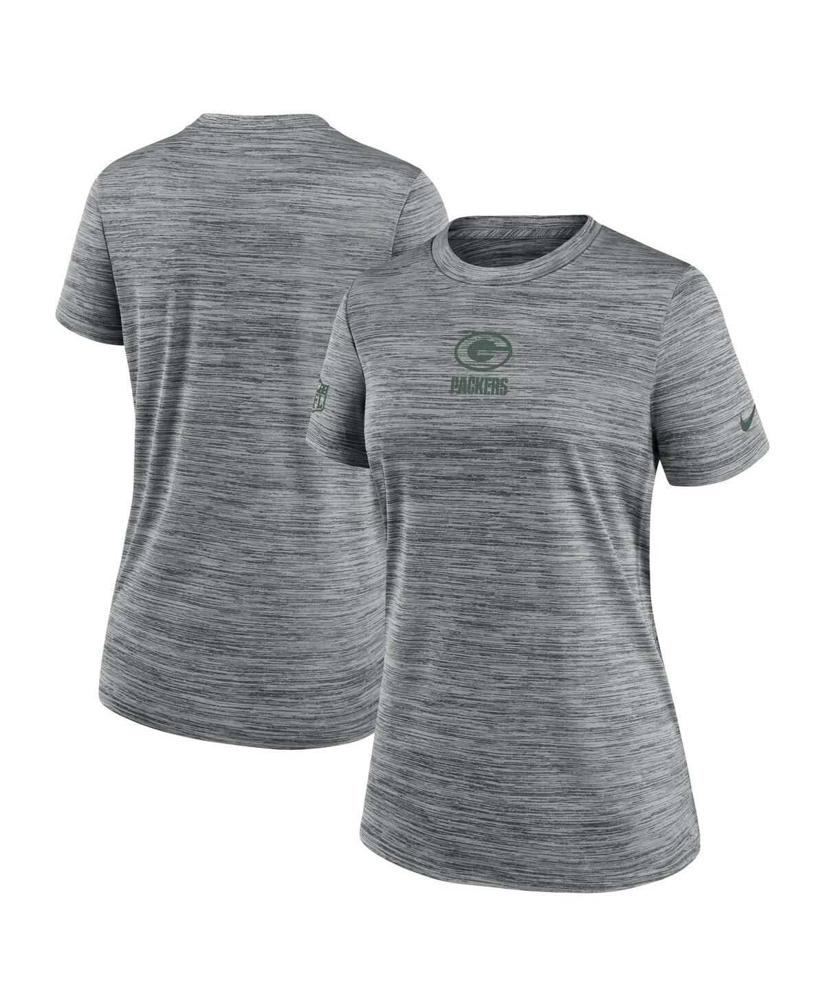 Women's Gray Green Bay Packers Sideline Velocity Performance T-Shirt - Gray