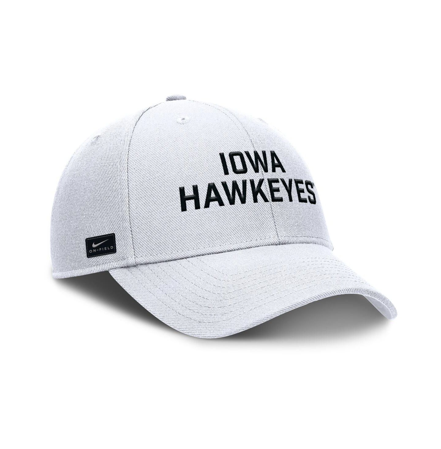 Мужская кепка Nike White Iowa Hawkeyes Rise Practice Adjustable Hat — фото 4
