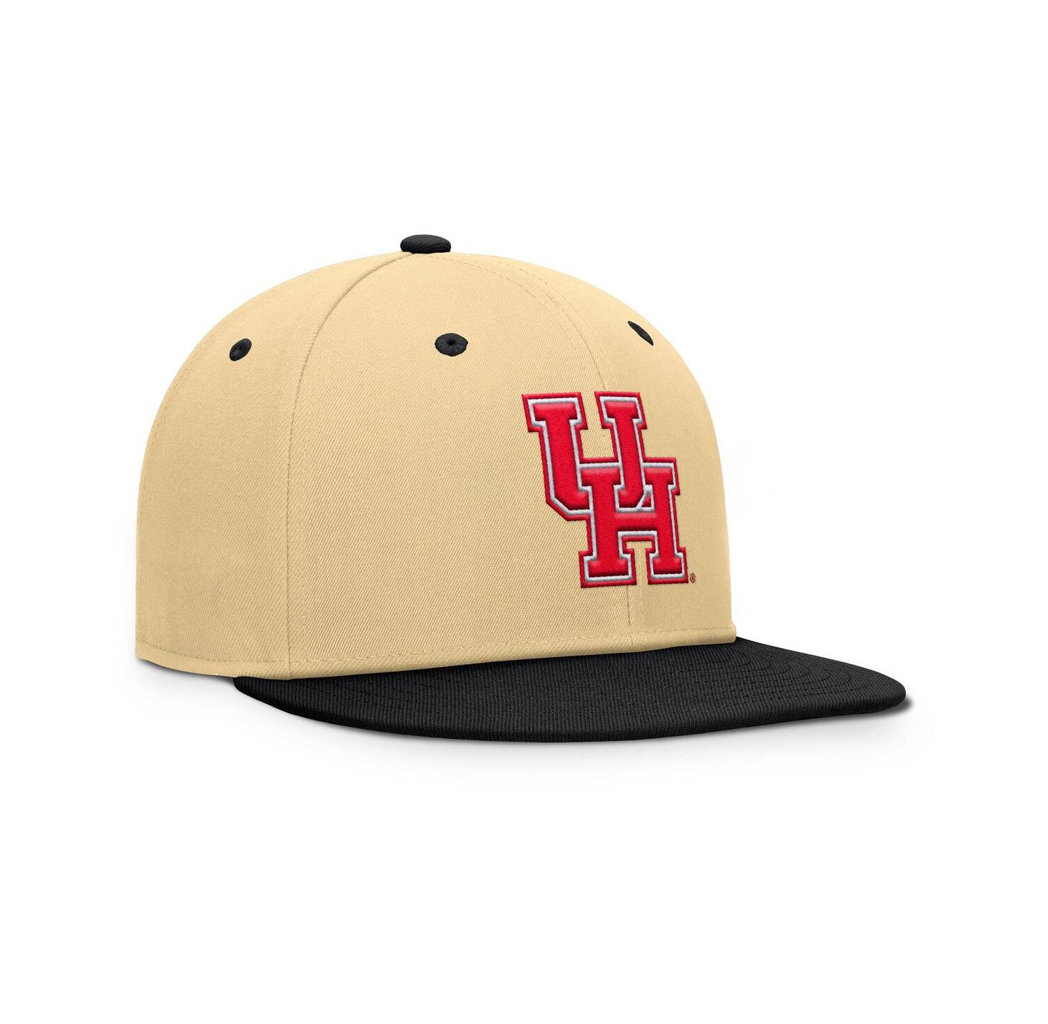Men's Gold/Black Houston Cougars Balance Fitted Hat