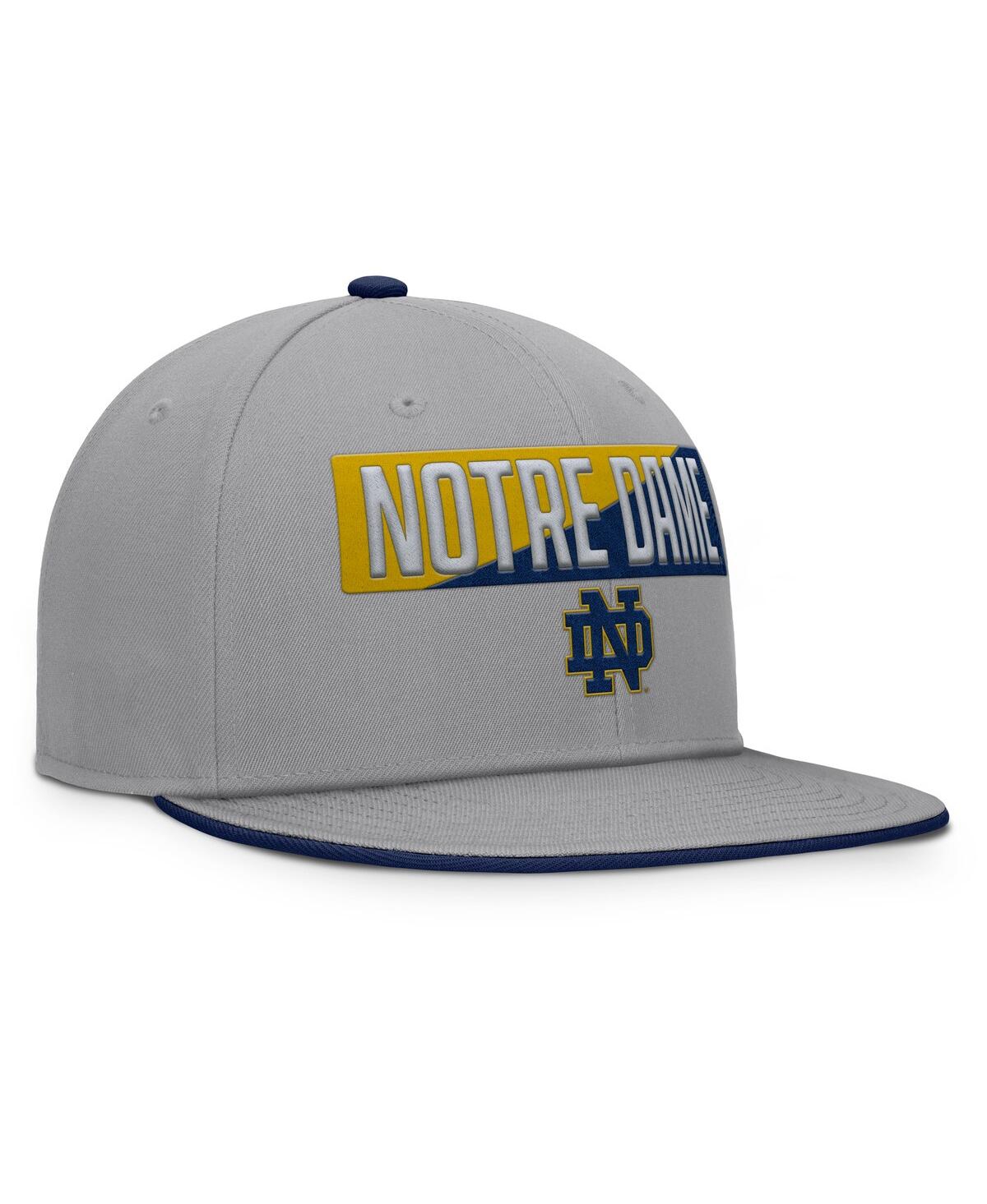 Fanatics Men's Gray Notre Dame Fighting Irish Duo Snapback Hat In Gray