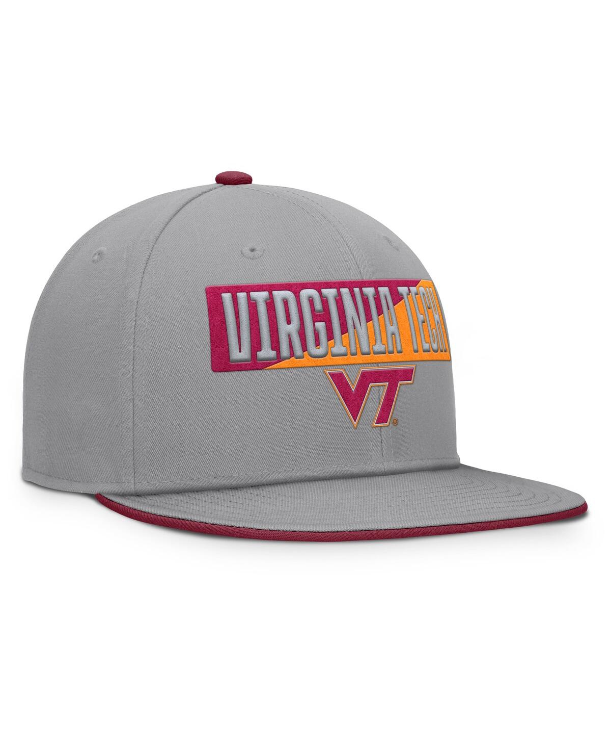 Fanatics Men's Gray Virginia Tech Hokies Duo Snapback Hat In Gray