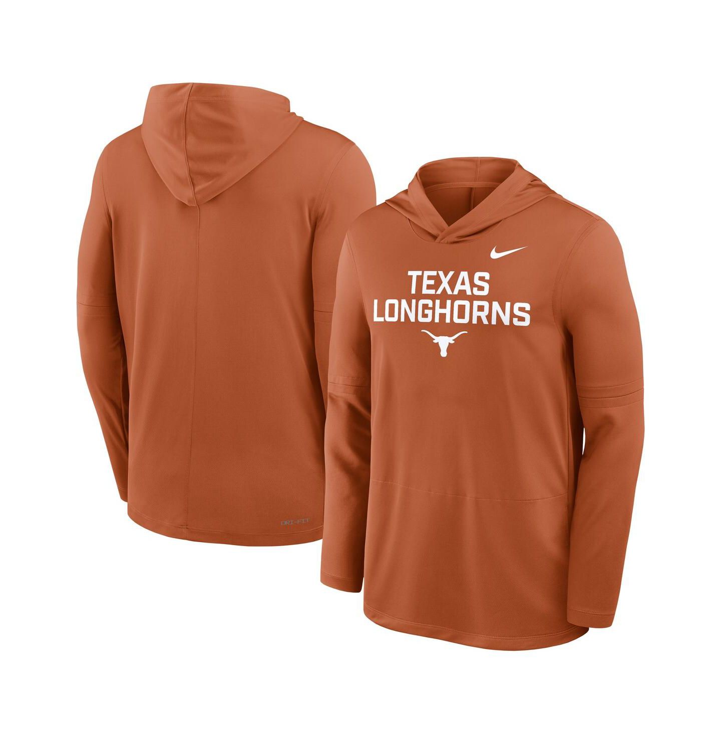 Мужское худи Nike Texas Orange Texas Longhorns 2025 Sideline Performance Long Sleeve T-Shirt — фото 4