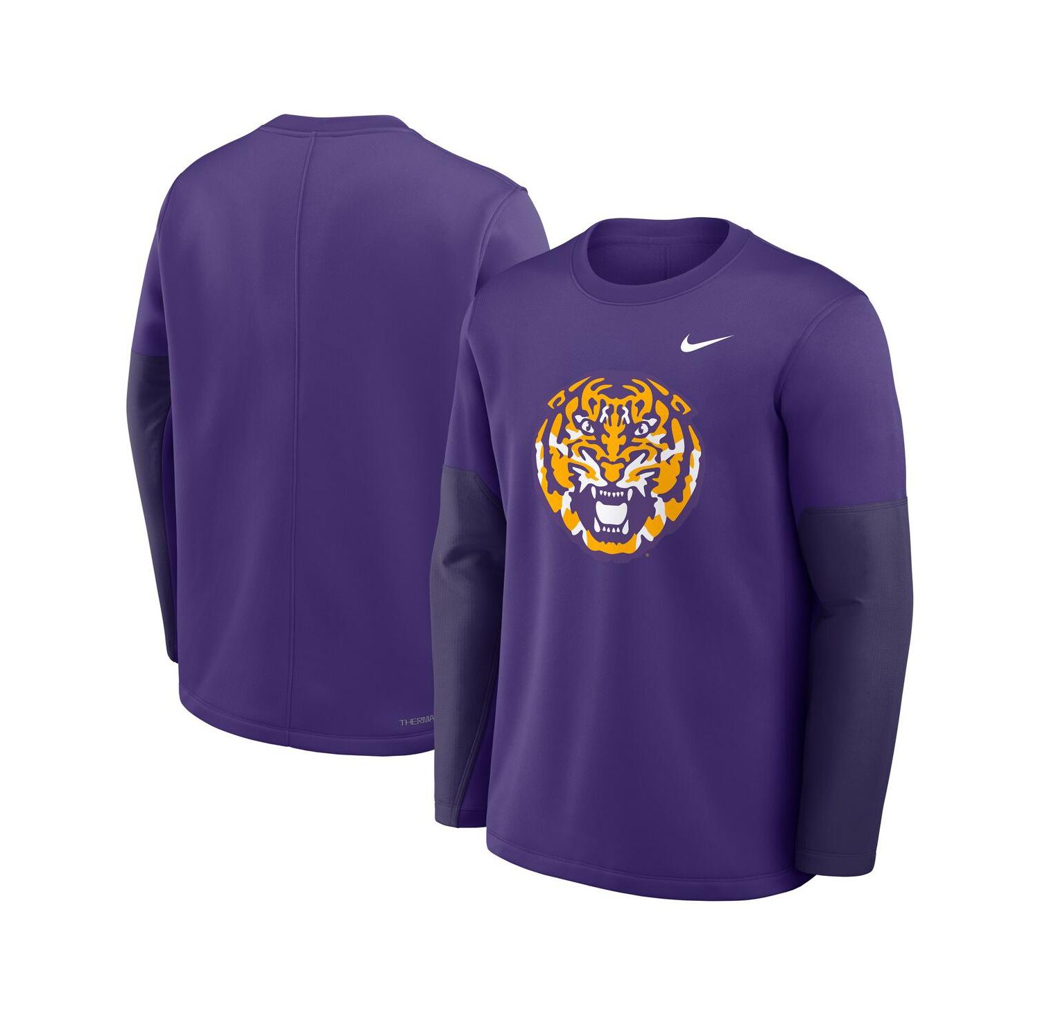 Men's Purple LSU Tigers 2025 Sideline Coach Performance Long Sleeve T-Shirt