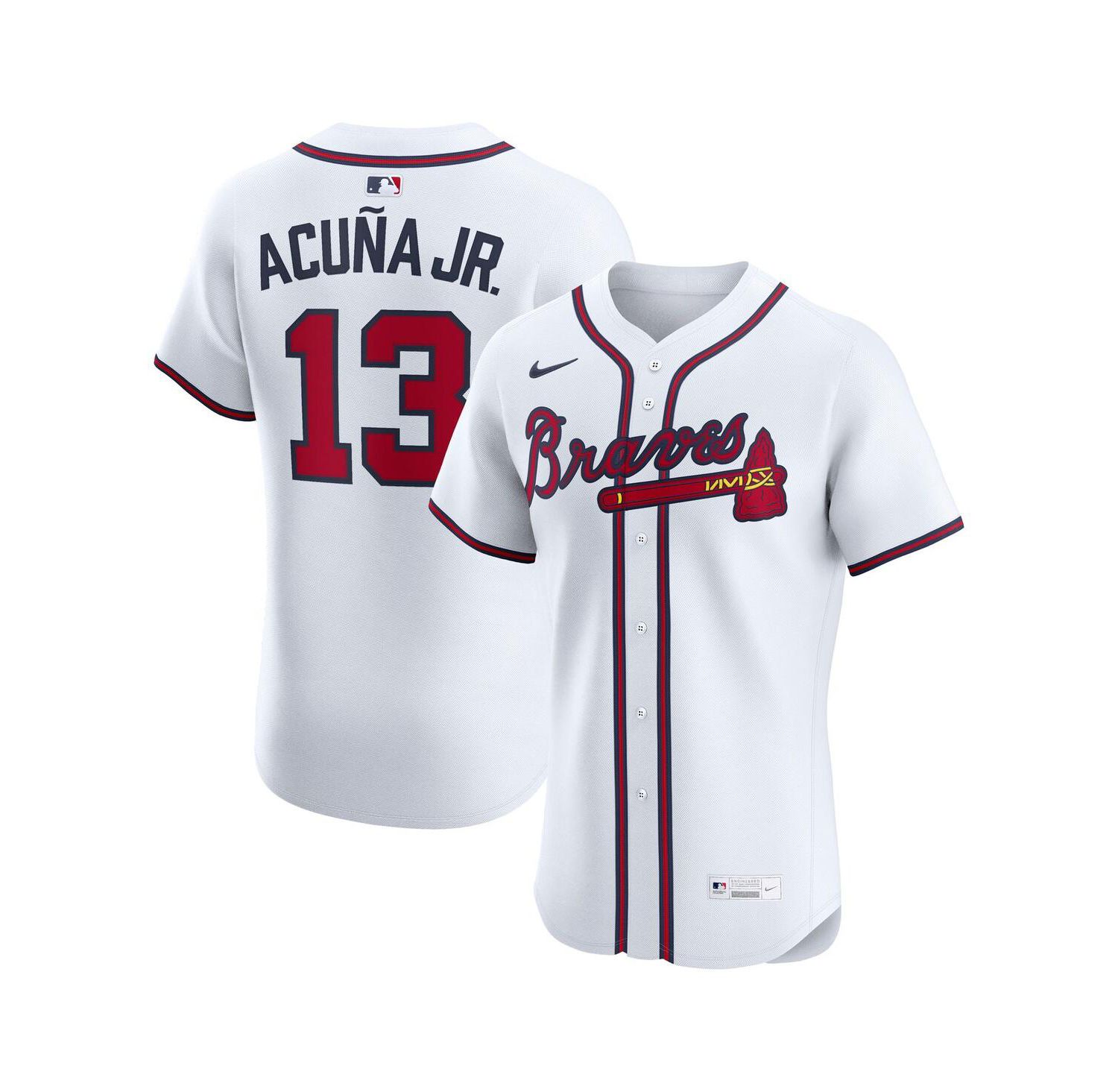 Men's Ronald Acuna Jr. White Atlanta Braves Home Elite Player Jersey