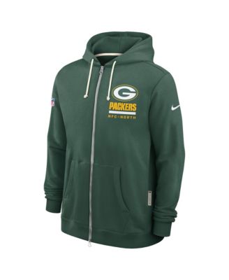 Men's Green Green Bay Packers Sideline Utility Player Performance Full-Zip Hoodie