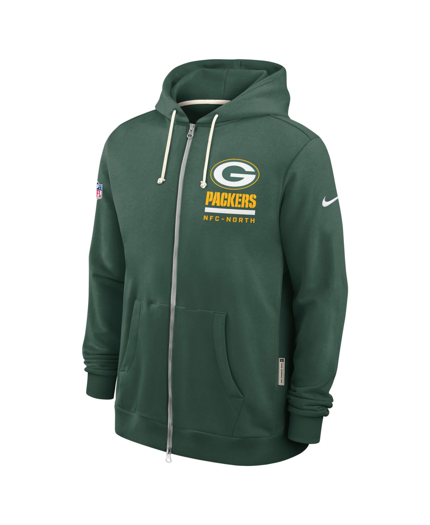 Men's Green Green Bay Packers Sideline Utility Player Performance Full-Zip Hoodie