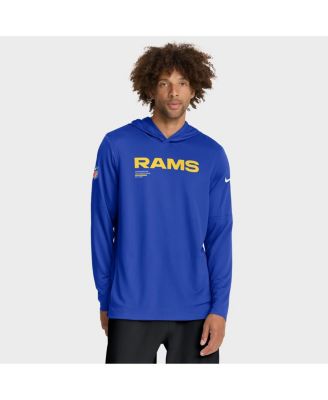 Nike - Men's Royal Los Angeles Rams Sideline Pure Fury Performance Long Sleeve Hoodie T-Shirt