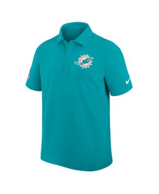 Men's Aqua Miami Dolphins Sideline City Pride Woven Performance Polo Shirt