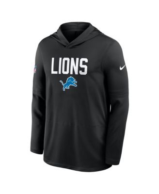 Men's Black Detroit Lions Alt Pack Pass Accuracy Performance Long Sleeve Hoodie T-Shirt