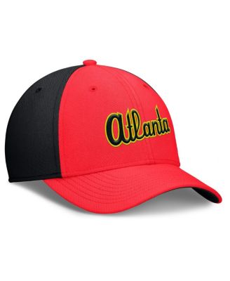 Men's Crimson/Black Atlanta Braves Neon 90s Rise Swoosh Flex Hat