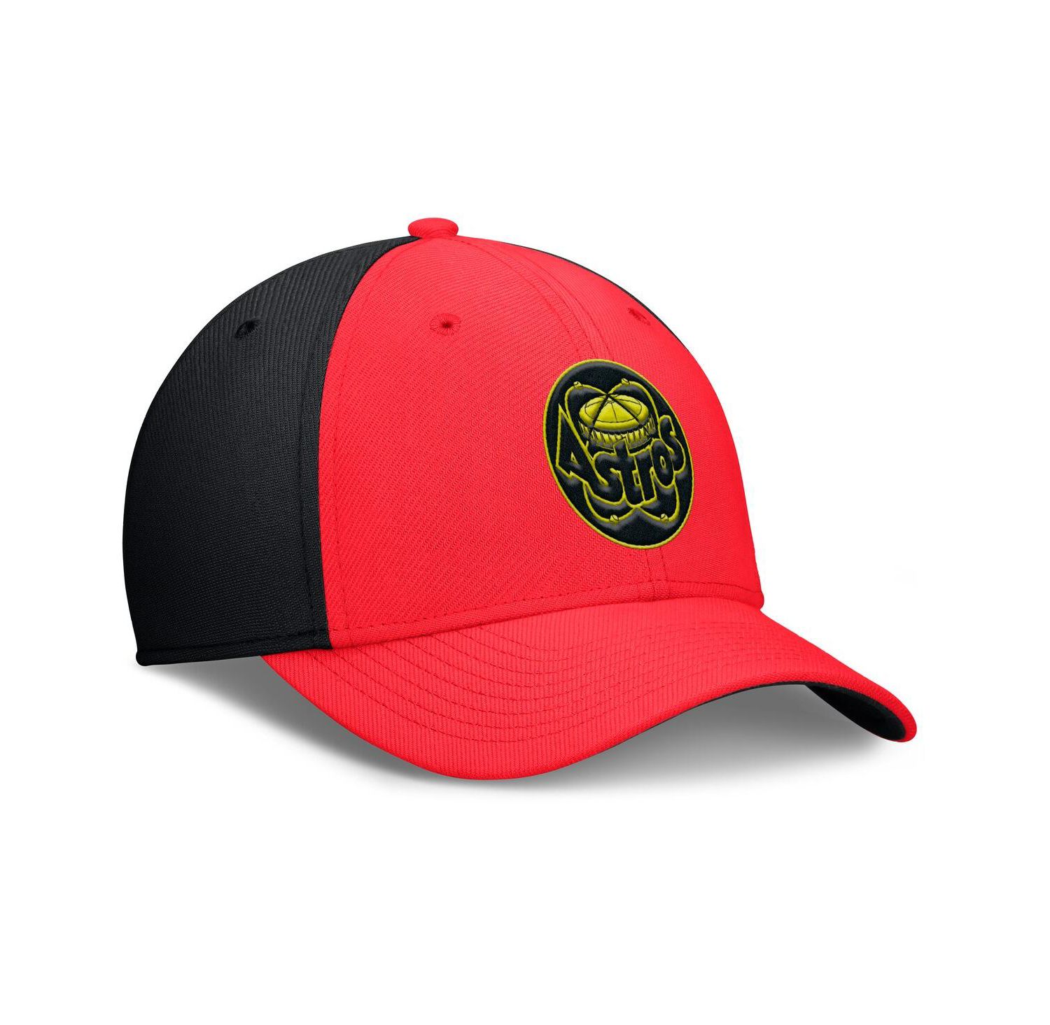 Men's Crimson/Black Houston Astros Neon 90s Rise Swoosh Flex Hat