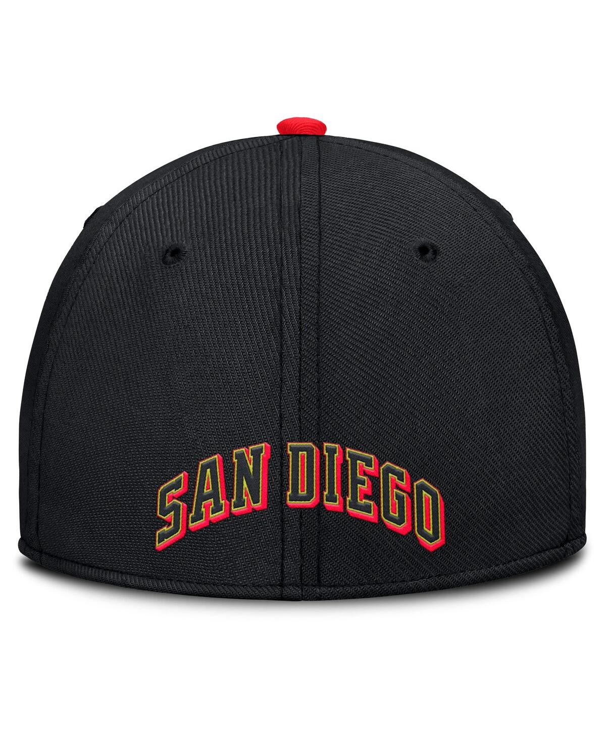 Nike Men's Crimson/black San Diego Padres Neon 90s Rise Swoosh Flex Hat
