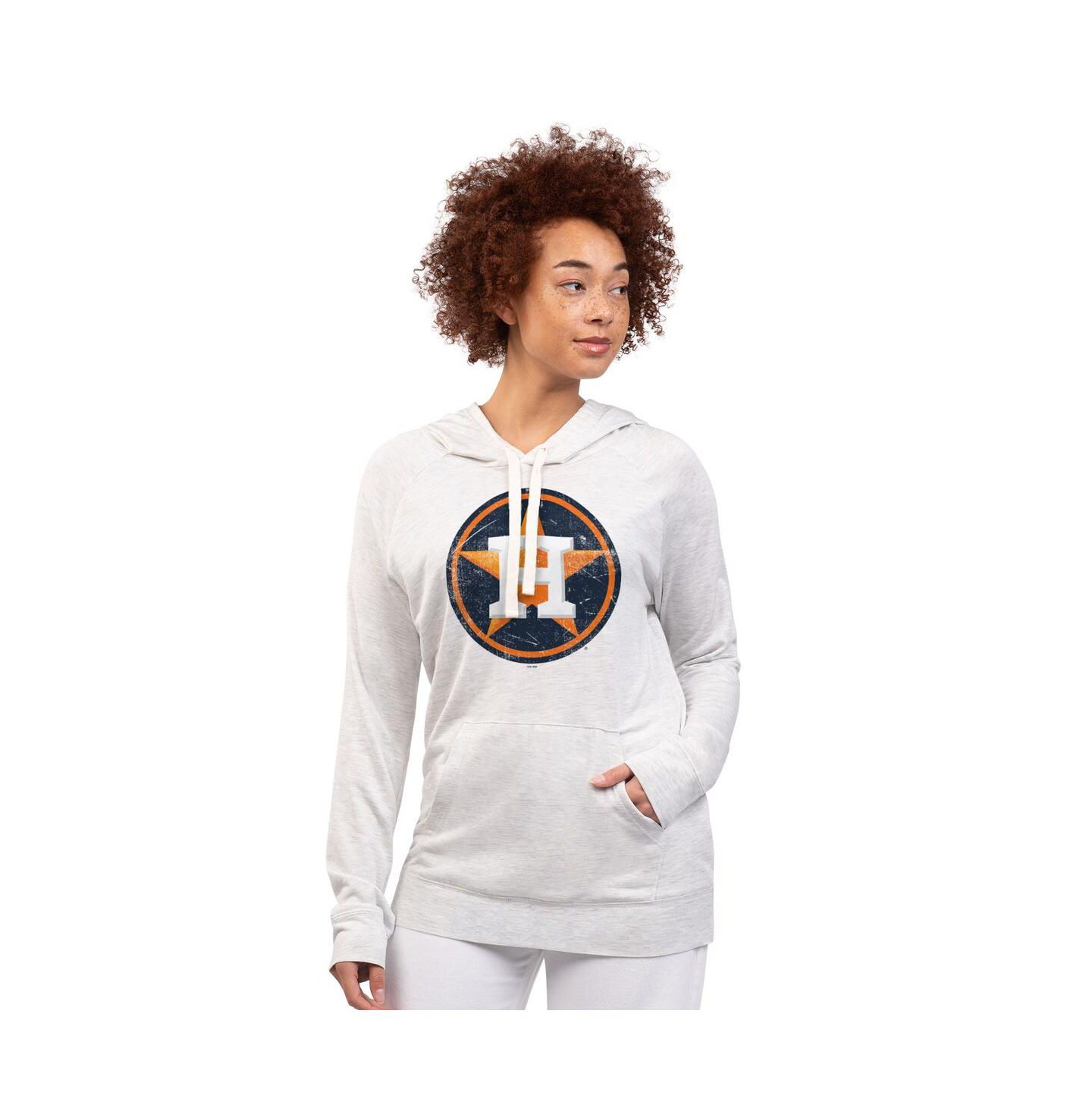 Женское худи G-III 4Her by Carl Banks Oatmeal Houston Astros Pregame Pullover — фото 1