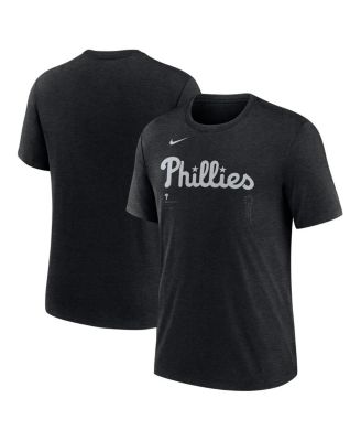 Nike - Men's Dark Grey Philadelphia Phillies Lights Out Wordmark Tri-Blend T-Shirt