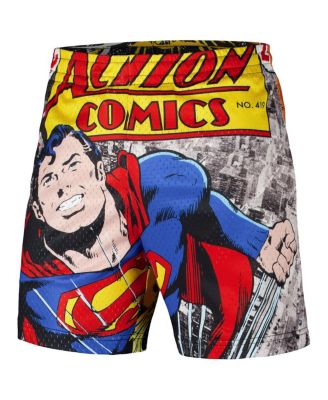 Men's Black Superman Big Print Mesh Shorts