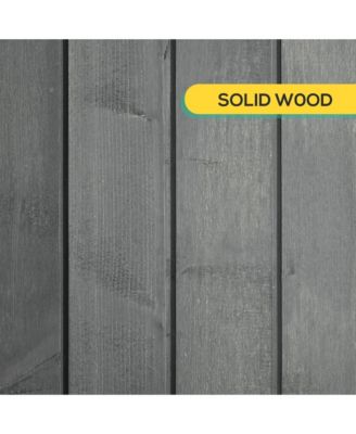 Wooden Garden Storage Shed w/ Asphalt Roof, Shelves & Lock Backyard