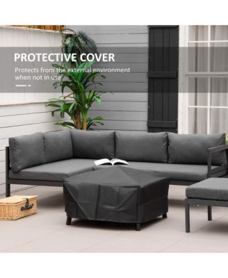 34" Fire Pit with Grill, Spark Screen, Fire Poker, Cover, Table Lip,