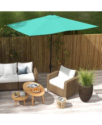 6.5' x 10' Outdoor Patio Umbrella with Crank Handle,