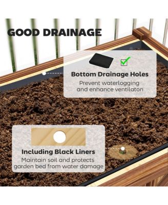 Elevated Wood Garden Bed, 47 x 22 x 31.5in Flower Box,
