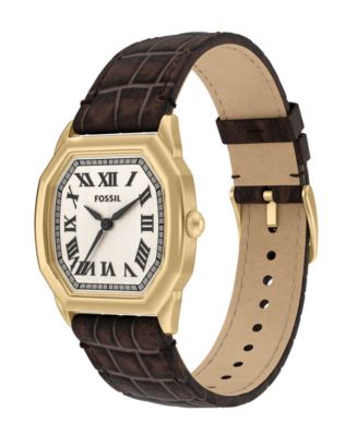 Women's Harlow Three-Hand Brown Croco Leather Watch, 27mm
