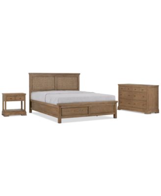 Furniture - Alverton 3 Pc. California King Cane Set (Bed, Dresser & 1-Drawer Nightstand)