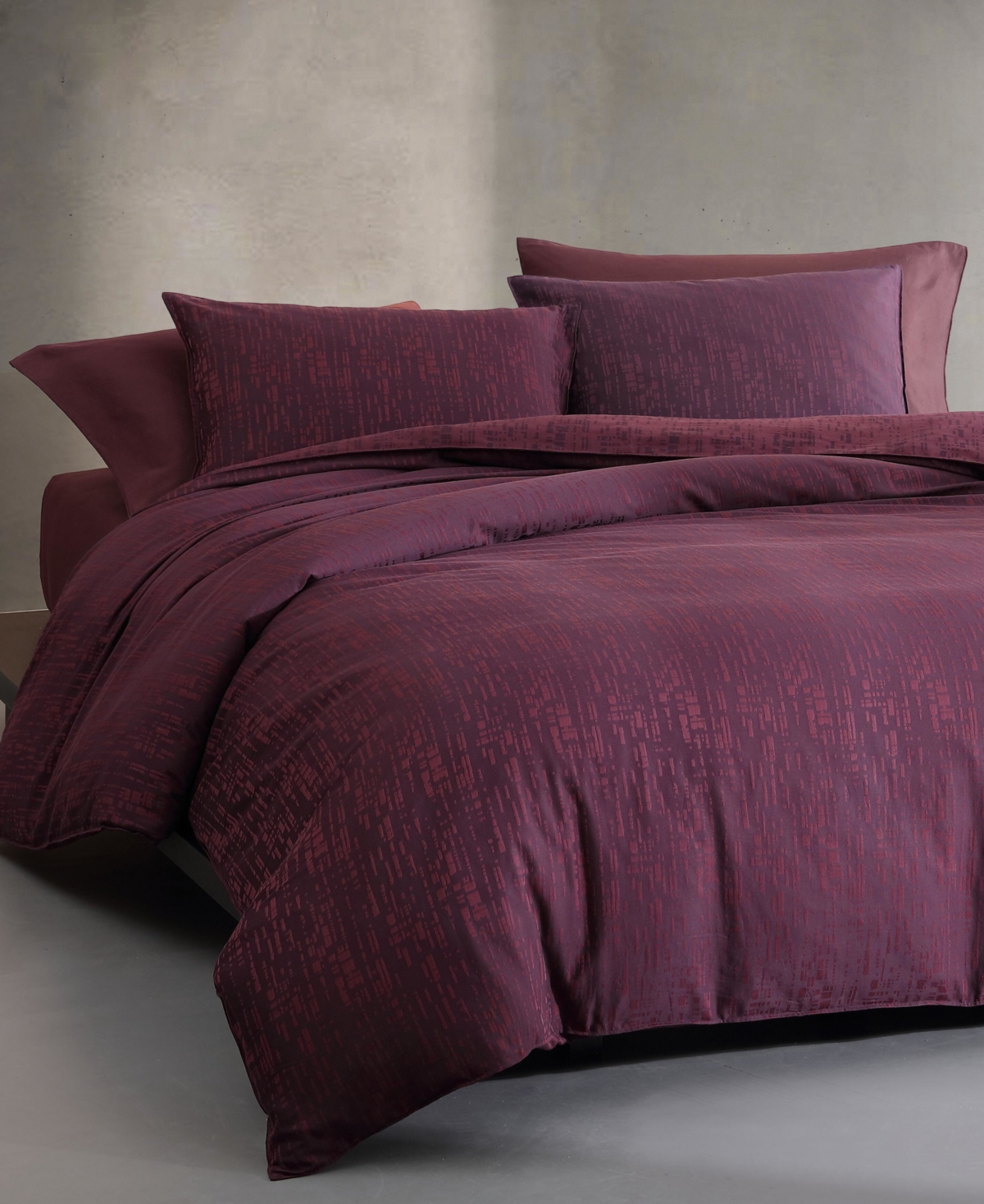 Calvin Klein Linear Circuit Cotton Yarn-Dyed 3-Pc. Duvet Cover Set, King