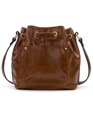 Bellona Small Leather Weave Drawstring Bag