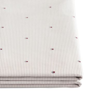 Ithaca Flag Stripe Cotton Percale 4-Piece Sheet Set, Queen