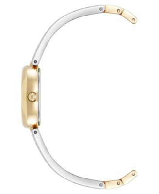 Women's Quartz Two-Tone Metal Alloy Bangle Watch, 18mm