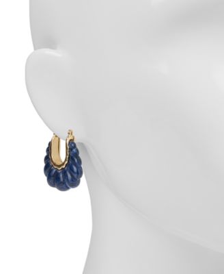 Scalloped Gold-Tone Hoop Earrings