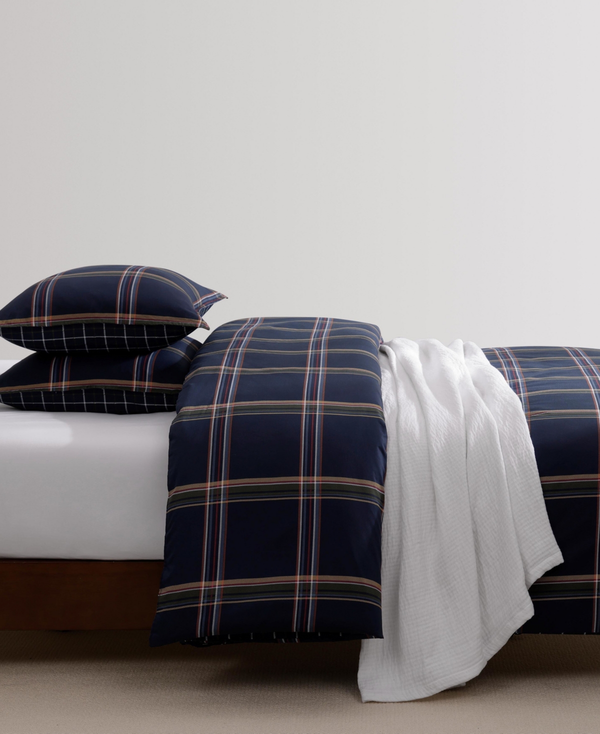 Tommy Hilfiger Beacon Plaid Cotton 3-piece Comforter Set, King In Blue