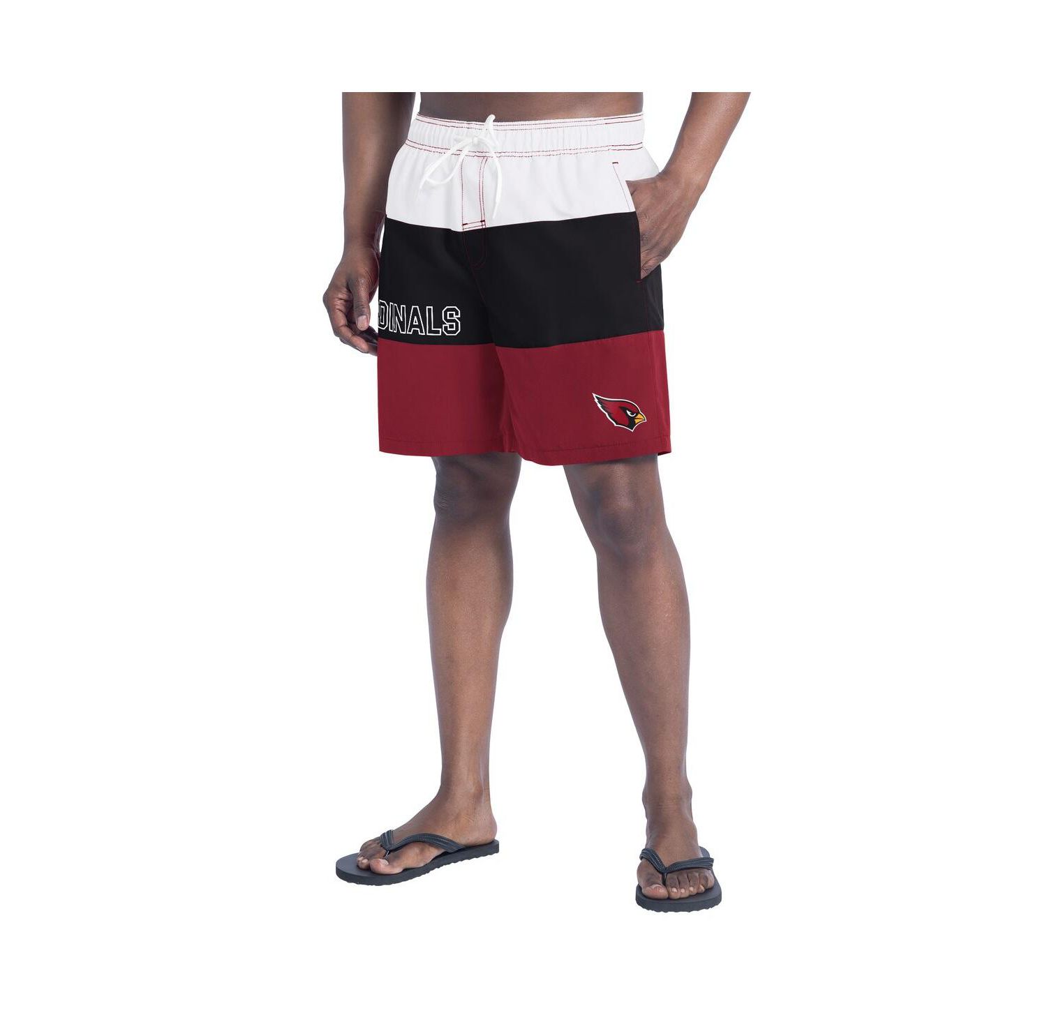 Men's Cardinal/Black Arizona Cardinals Sunrise Volley Swim Shorts