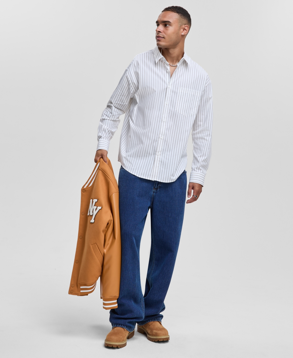 Mode Of One Men's Chance Relaxed-fit Shirt, Macy's Exclusive In White