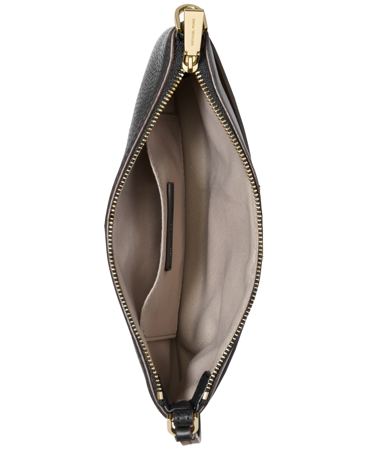 Michael Kors Michael  Jet Set Leather Top Zip Convertible Wristlet In Black