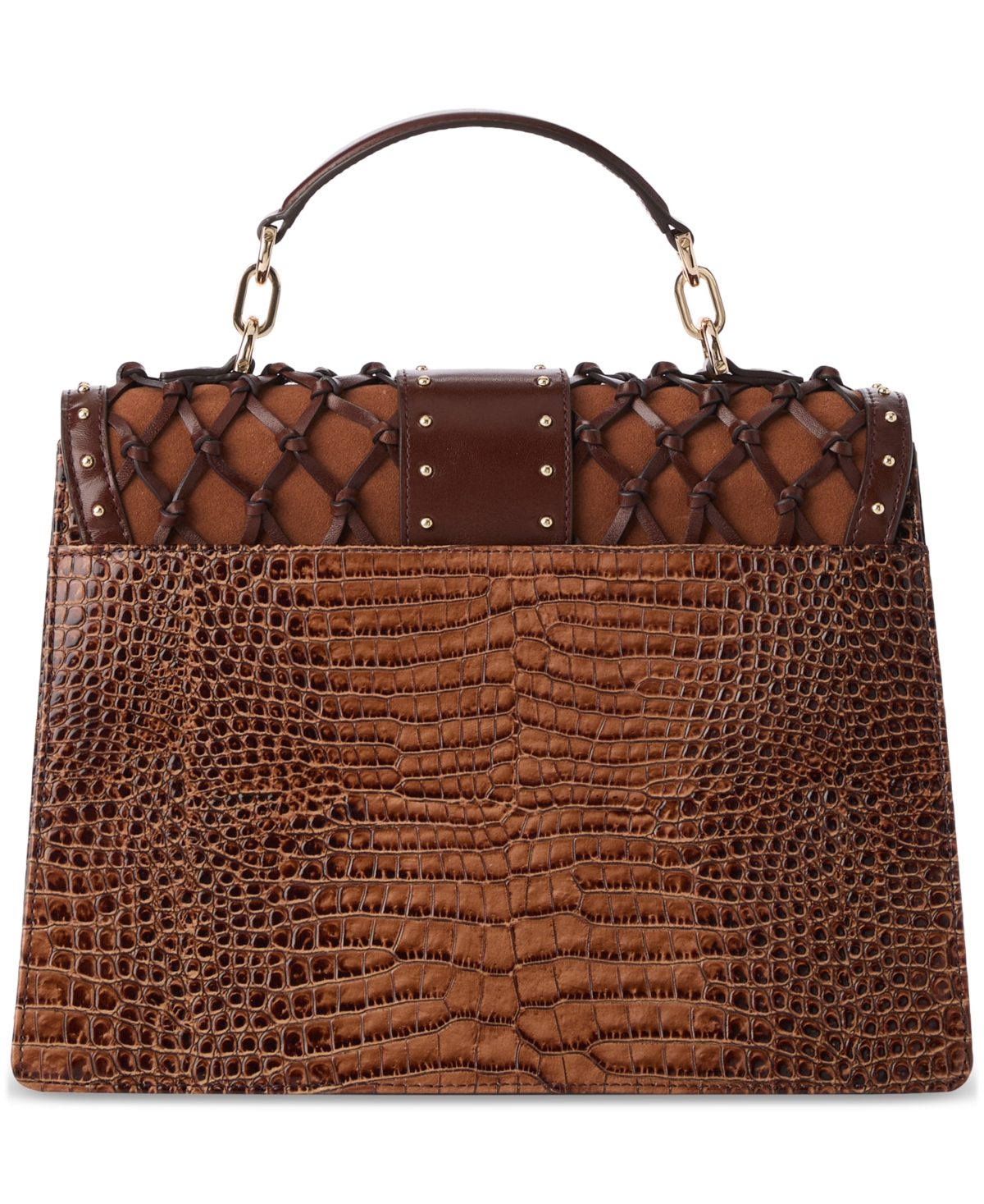 Brahmin Hallie Leather Satchel In Brown