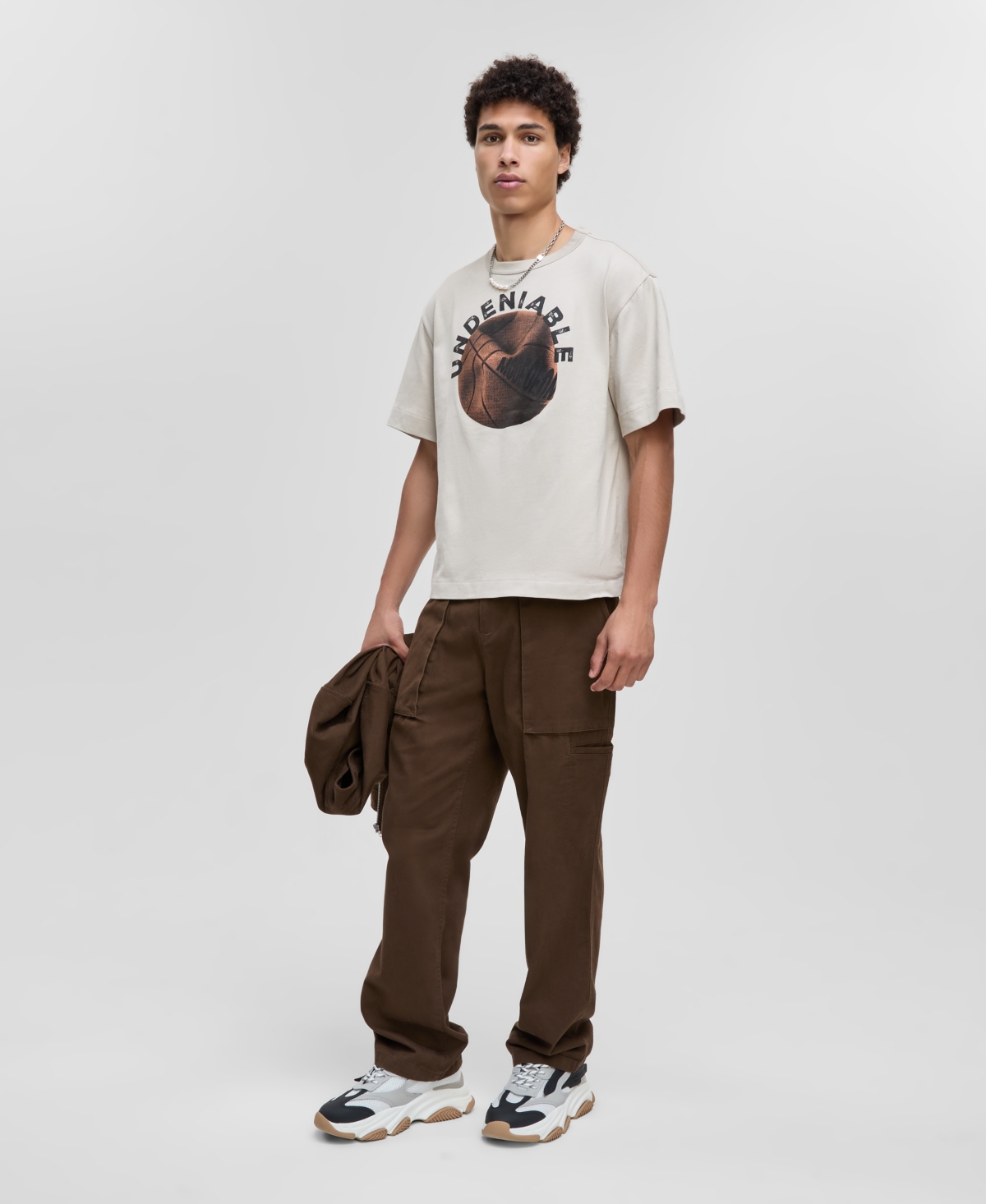 Mode Of One Men's Relaxed-fit Undeniable Basketball Graphic T-shirt, Macy's Exclusive In Neutral
