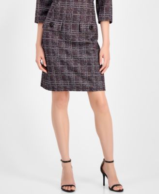 Petite Printed Pont&eacute; 3/4-Sleeve Sheath Dress