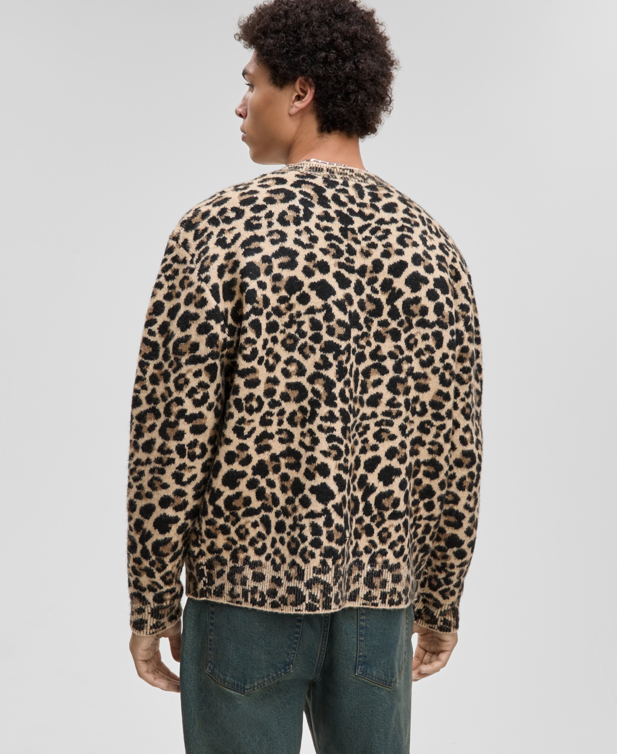 Mode of One Men's Leopard-Print V-Neck Cardigan, Macy's Exclusive