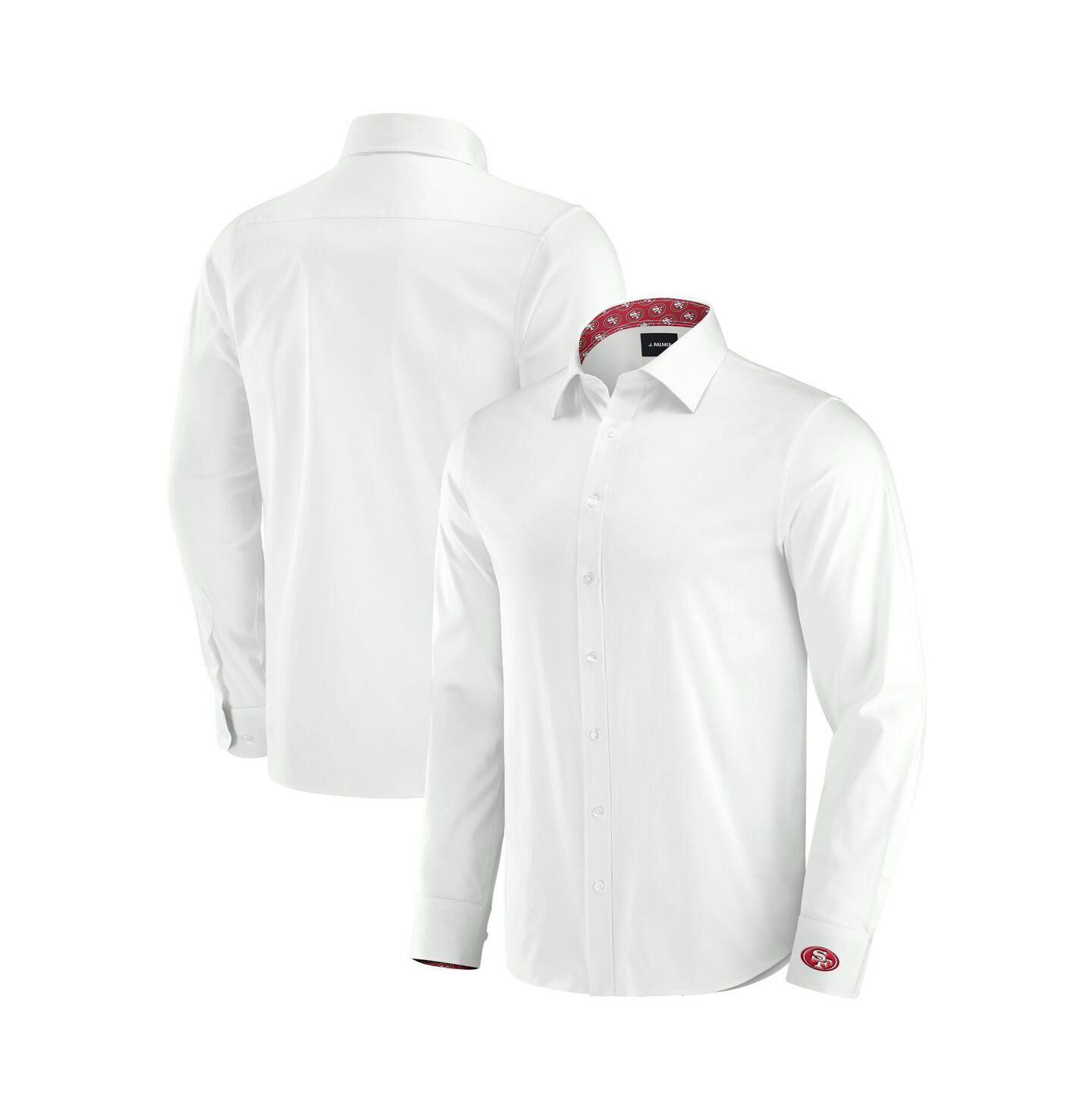 Мужская рубашка J. Palmer White San Francisco 49ers Man-In-Motion Long Sleeve Button-Up Dress Shirt — фото 1
