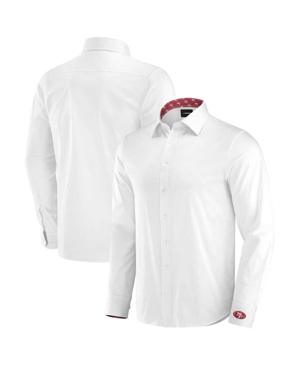 Men's White San Francisco 49ers Man-In-Motion Long Sleeve Button-Up Dress Shirt - White