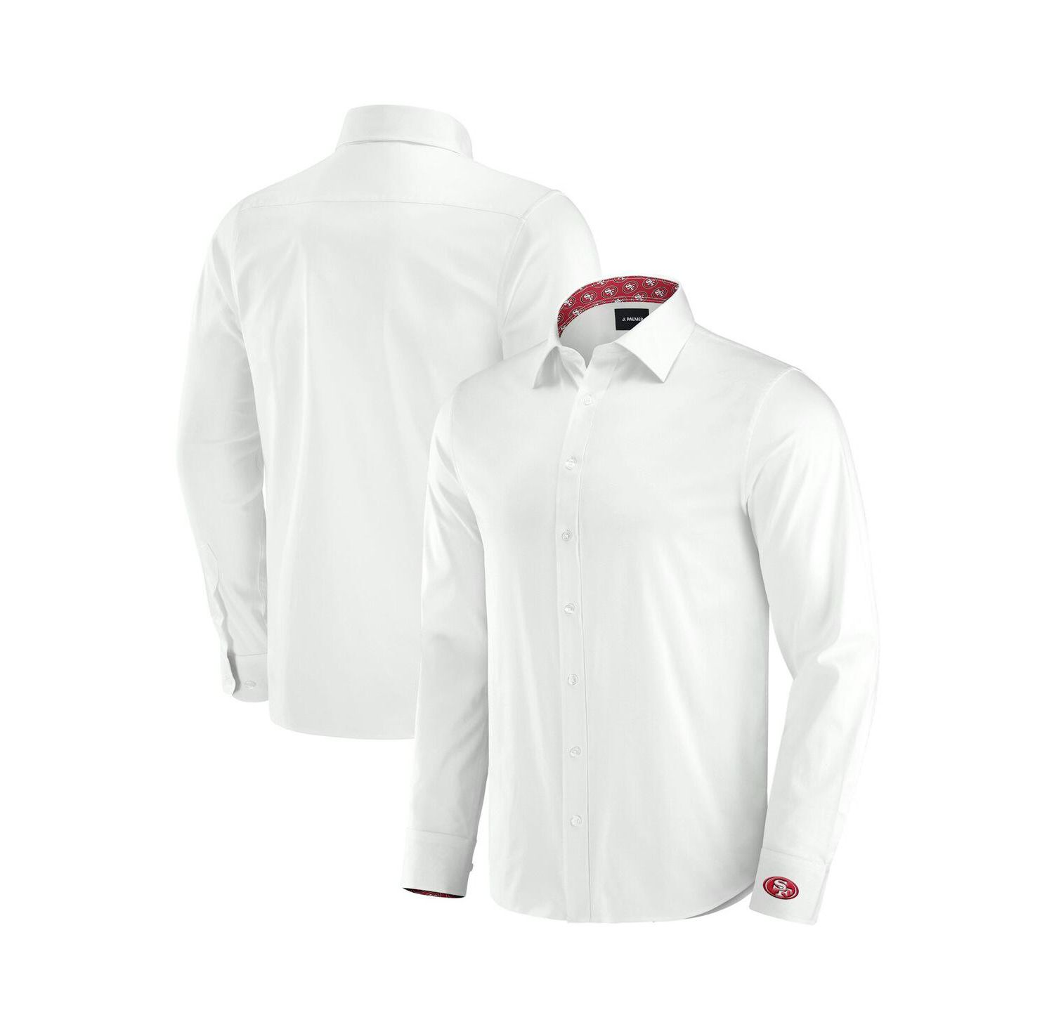 Men's White San Francisco 49ers Man-In-Motion Long Sleeve Button-Up Dress Shirt