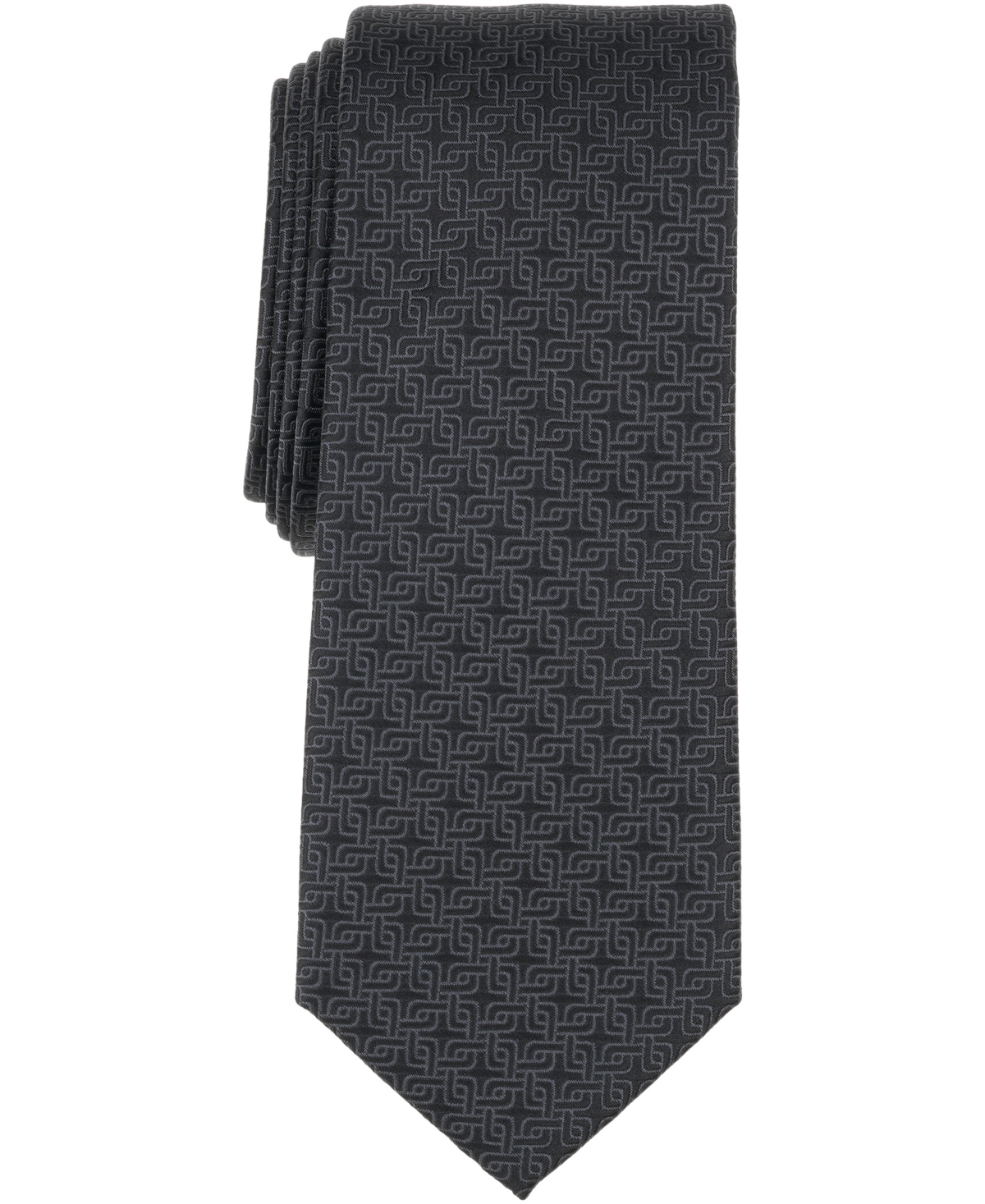 Alfani Men's Tundra Abstract Pattern Tie, Macy's Exclusive In Black