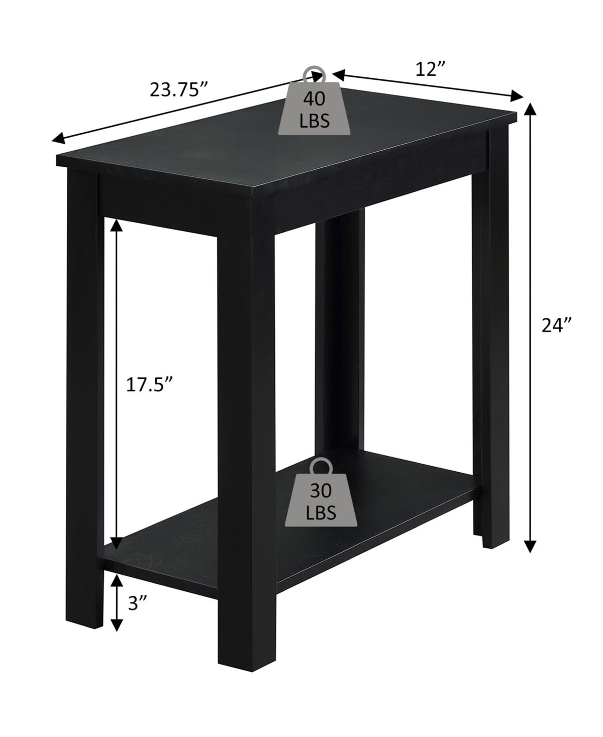 Convenience Concepts 24" Wood Designs2go Baja Chairside End Table